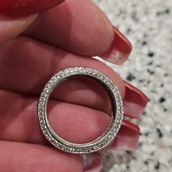 Moissanite eternity band sterling silver size 7.5